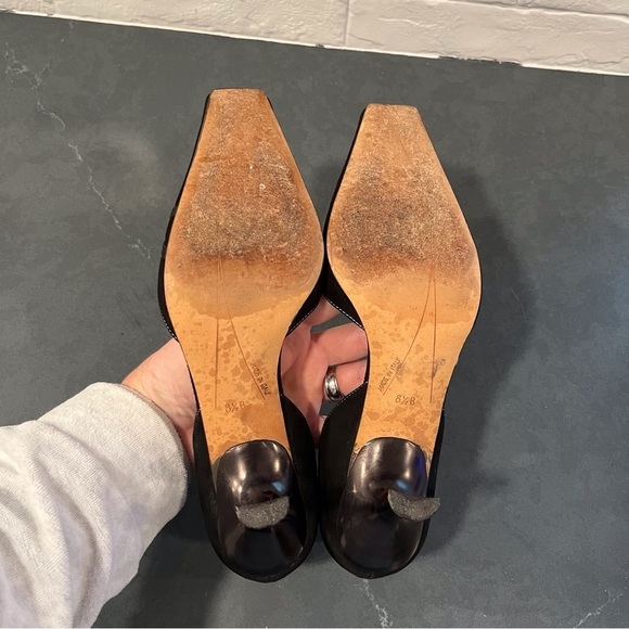 Kate Spade sz 8.5 black suede square to d’orsay pumps - Picture 12 of 16